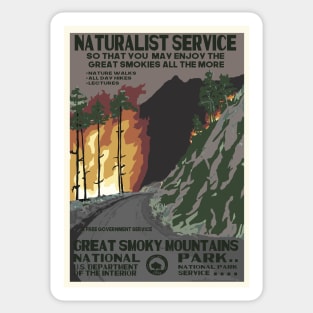 Retro WPA National Parks Poster of Great Smoky Mountains Reimagined for the Future with Climate Change Sticker